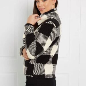 Fluffy Checked Jacket J510321 Blaaa