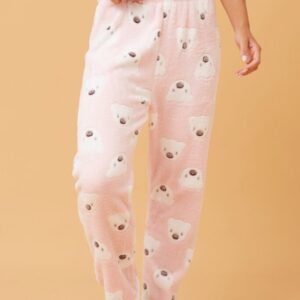 Lee Teddy Print Plush Pyjama Pan