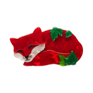 Snoozing fox brooch 1