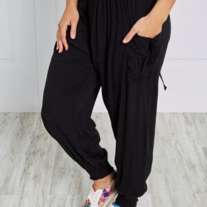 Solid Harem Pants P510678 Black