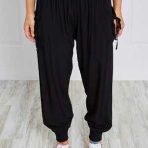 Solid Harem Pants P510678 Black A