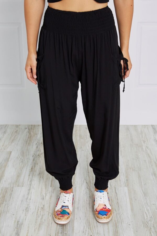 Solid Harem Pants P510678 Black A