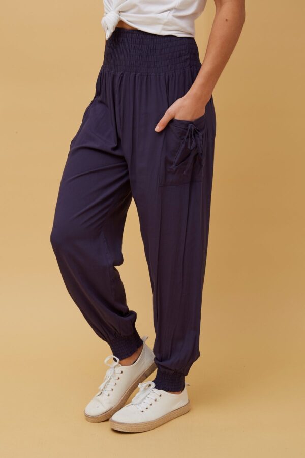 Solid Harem Pants P510678 Navy 6