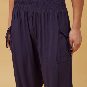 Solid Harem Pants P510678 Navy 6 A