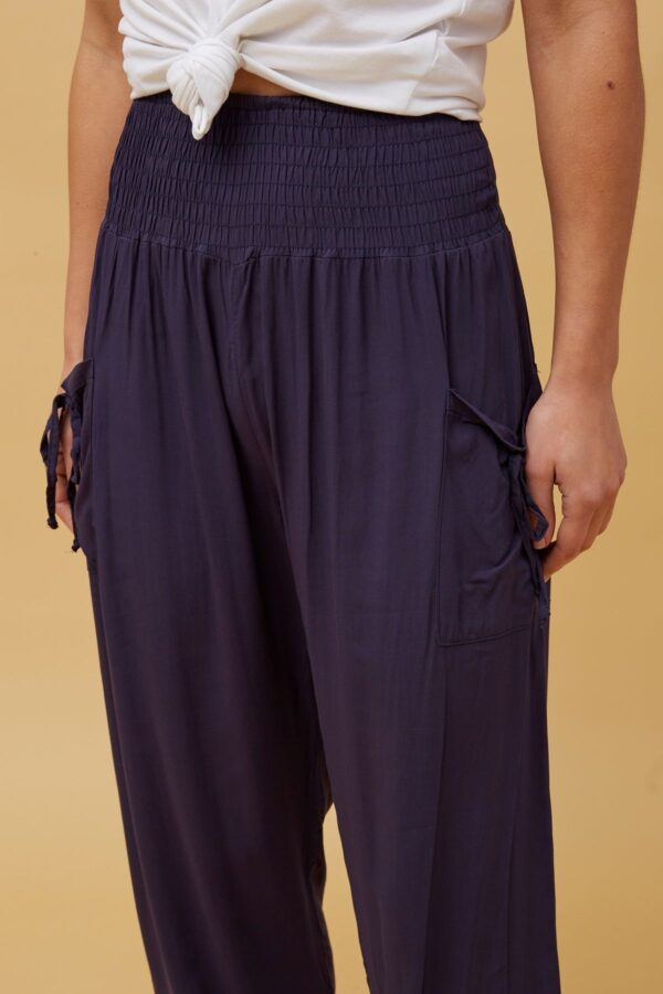 Solid Harem Pants P510678 Navy 6 A